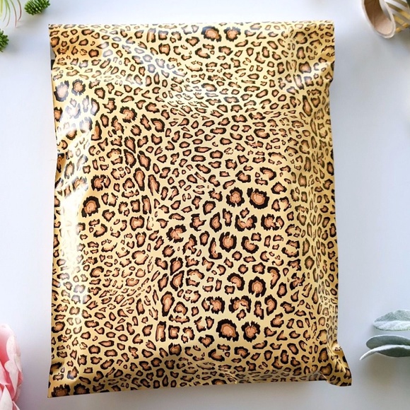 20 pieces 10x13 leopard designer poly mailer